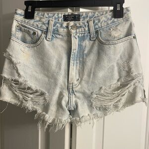 Abercrombie & Fitch Annie High Rise Distressed Shorts